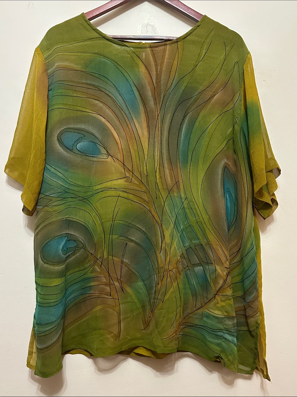 Dalia Collection Olive-Gold Keyhole Neck Top
